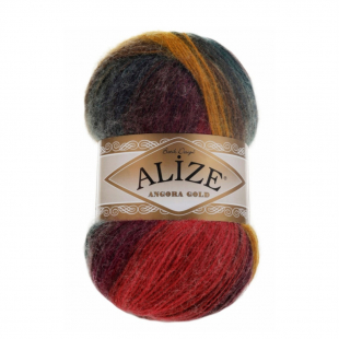 Ангора голд батик 3368 хаки горчица морская волна