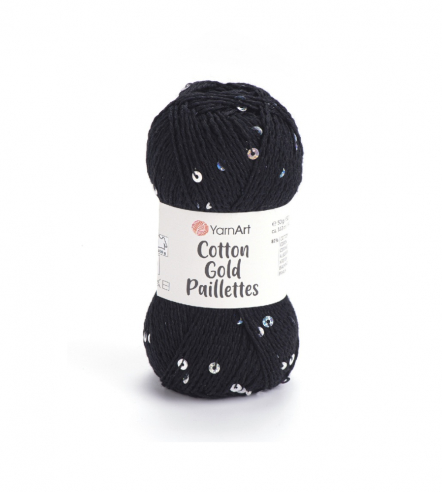 Коттон голд с пайеткой 7101 черный